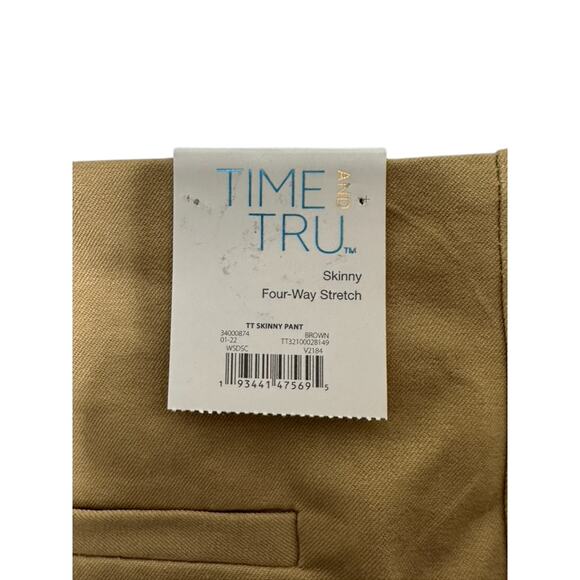 Time and Tru Tan Flat Front Skinny Four-Way Stretch Women's Size 16 New - Picture 4 of 4
